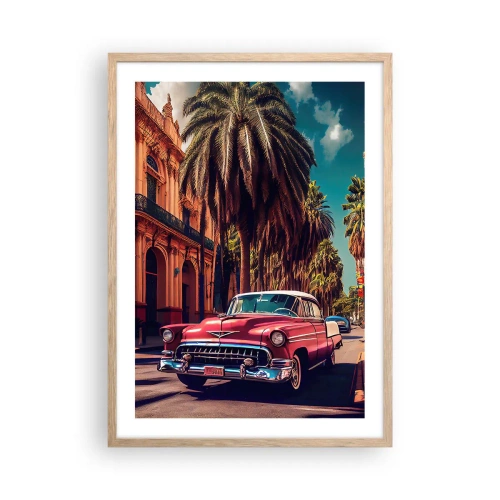 Een poster in een licht eiken lijst - Nog steeds in Havanna - 50x70 cm