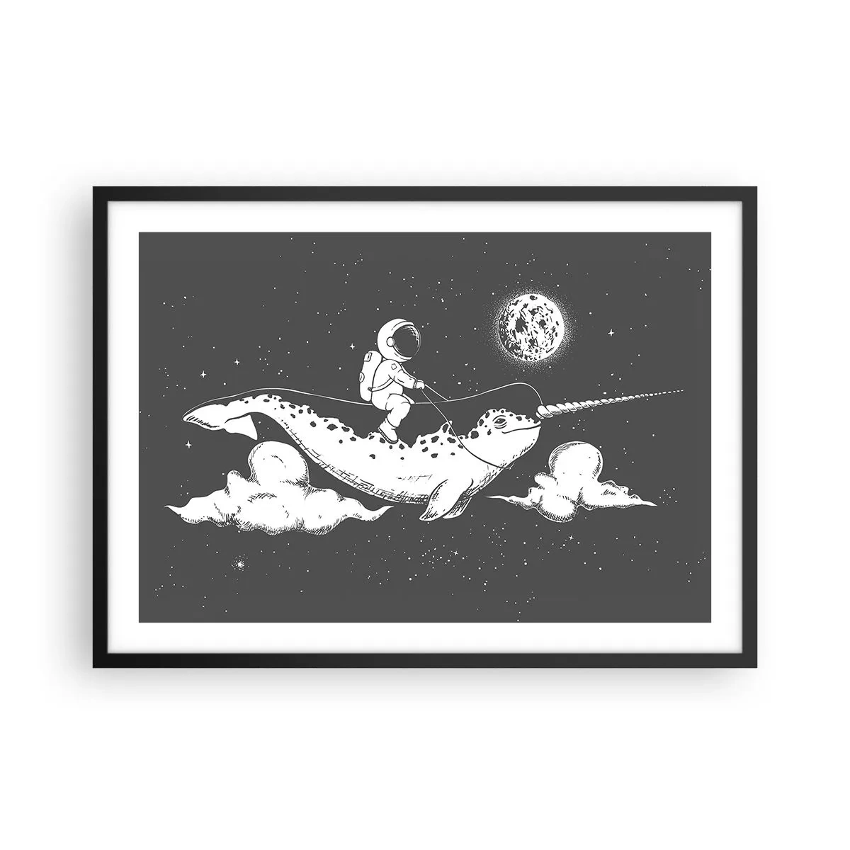 Poster in een zwarte lijst - Ruimte Ruiter - 70x50 cm