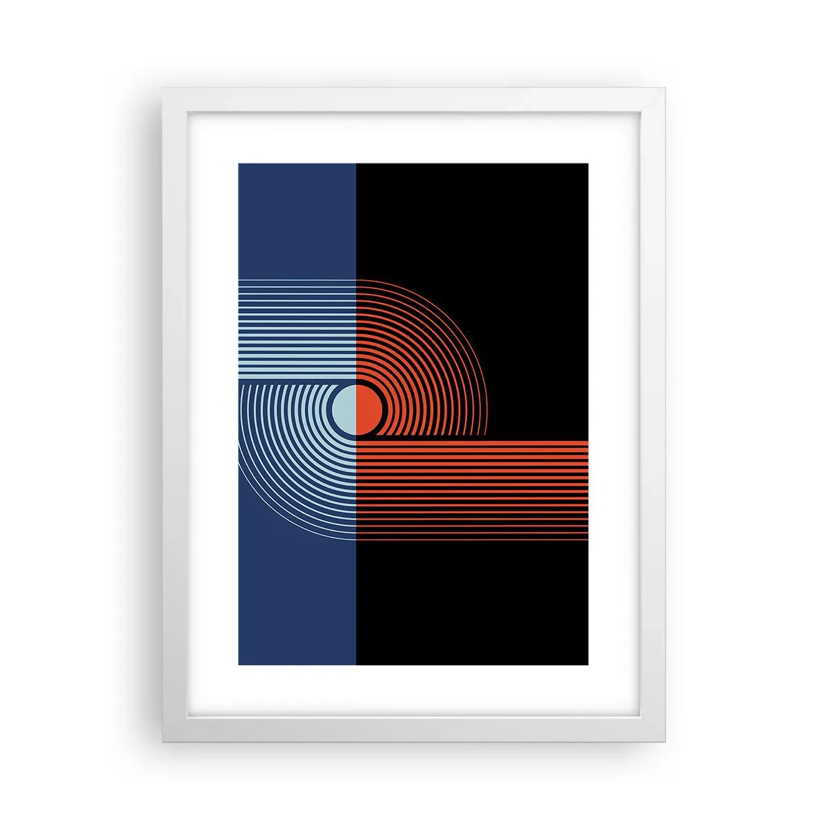 Poster in een witte lijst - In een geometrische omhelzing - 30x40 cm