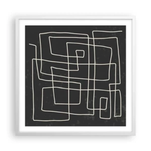 Poster in een witte lijst - Niet zo eenvoudig - 60x60 cm