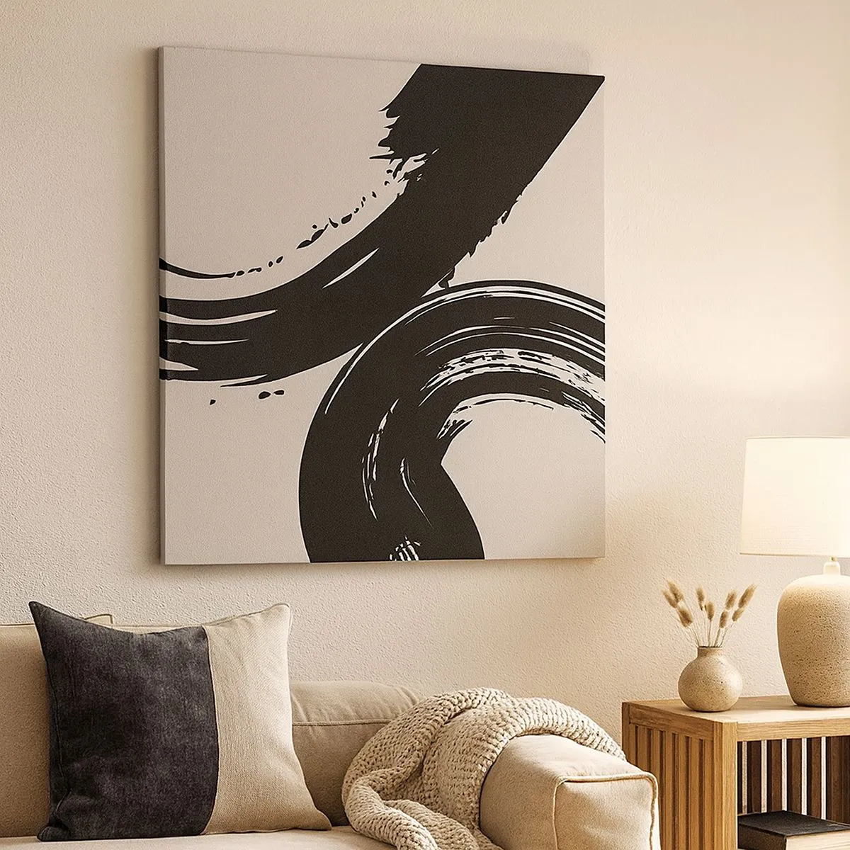 Schilderen op canvas - Vegend en cirkevormig - 30x30 cm