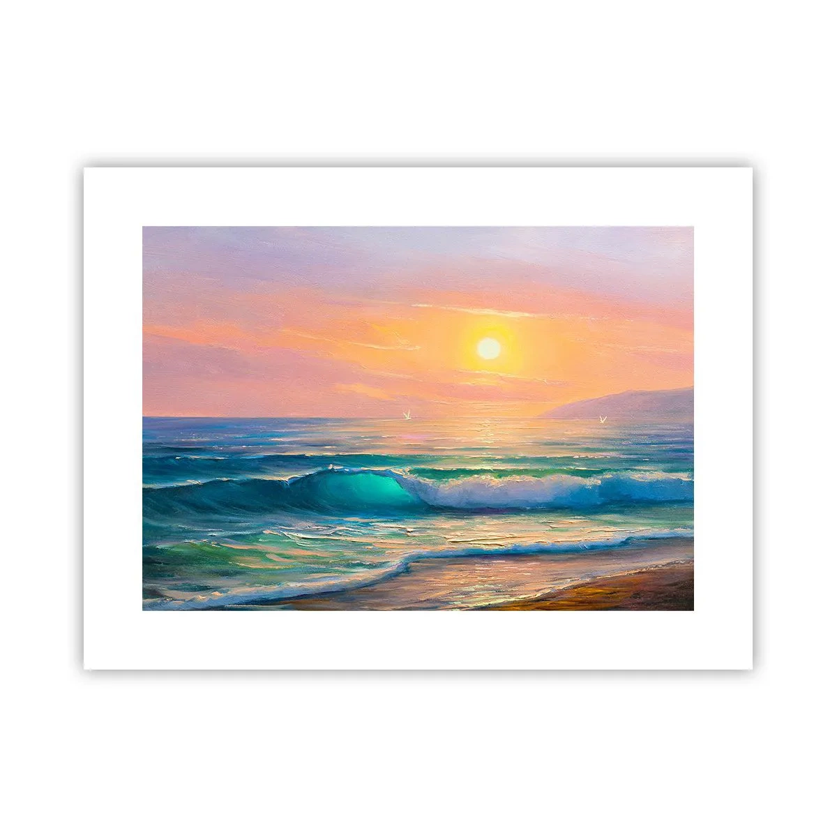 Poster - Een turquoise lied van de golven - 40x30 cm