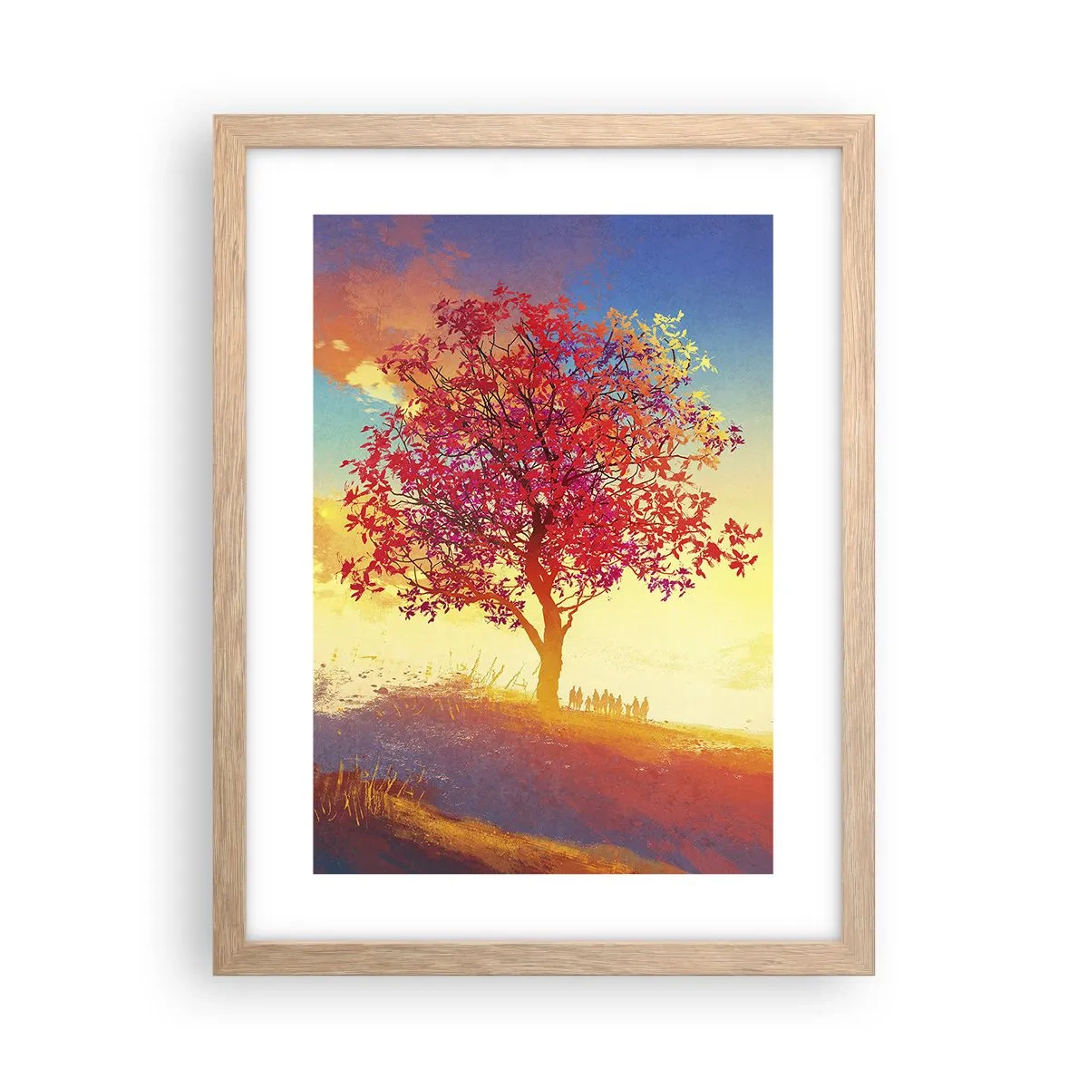 Een poster in een licht eiken lijst - Pelgrim bij de bestemming - 30x40 cm