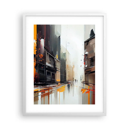 Poster in een witte lijst - Regenachtige dag - 40x50 cm