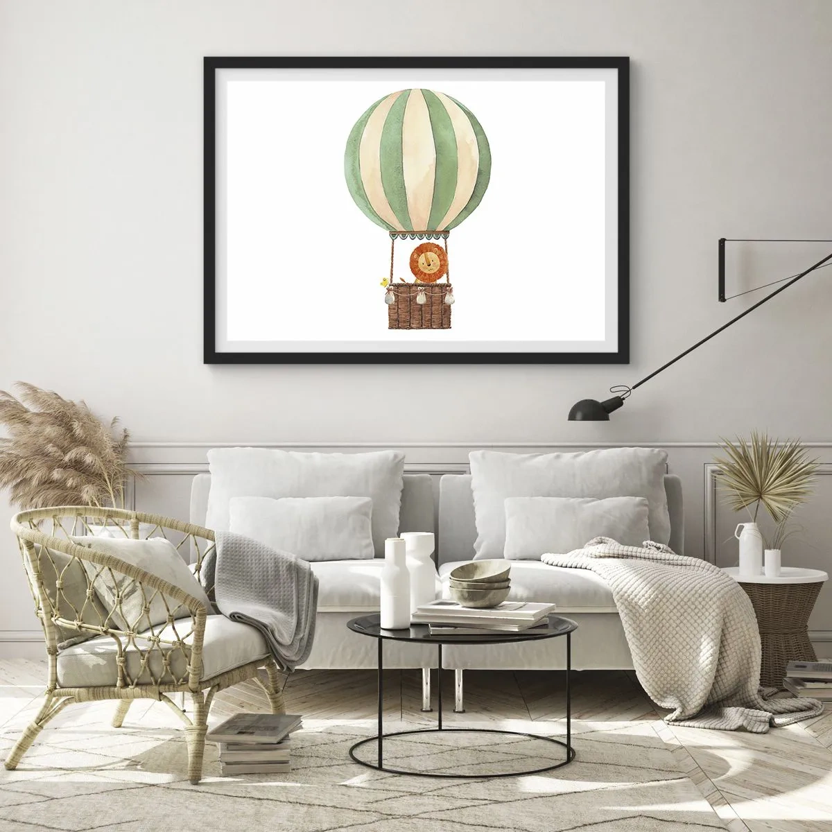 Poster in een zwarte lijst - Leons reizen - 70x50 cm