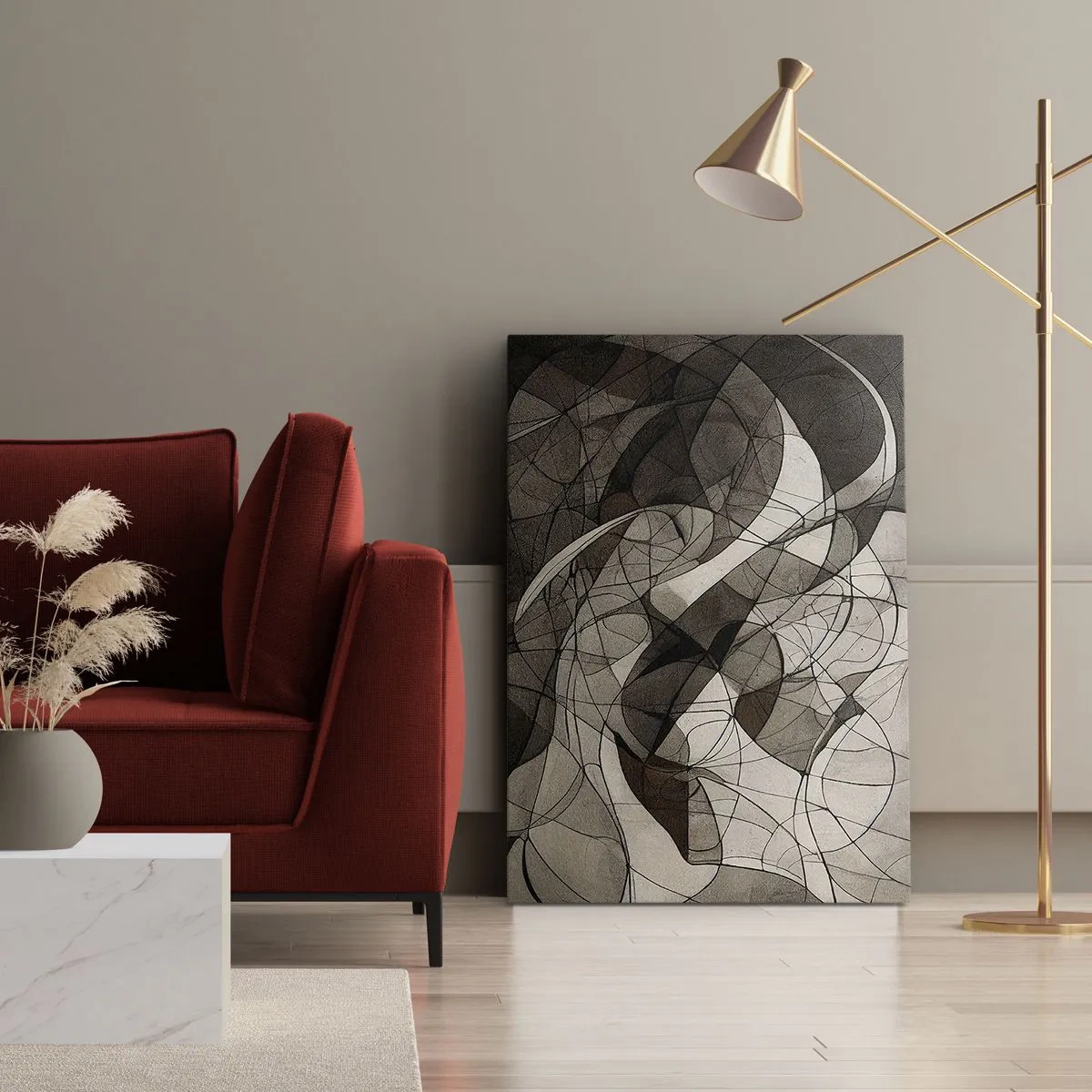 Schilderen op canvas - Circulatie van aardekleuren - 65x120 cm