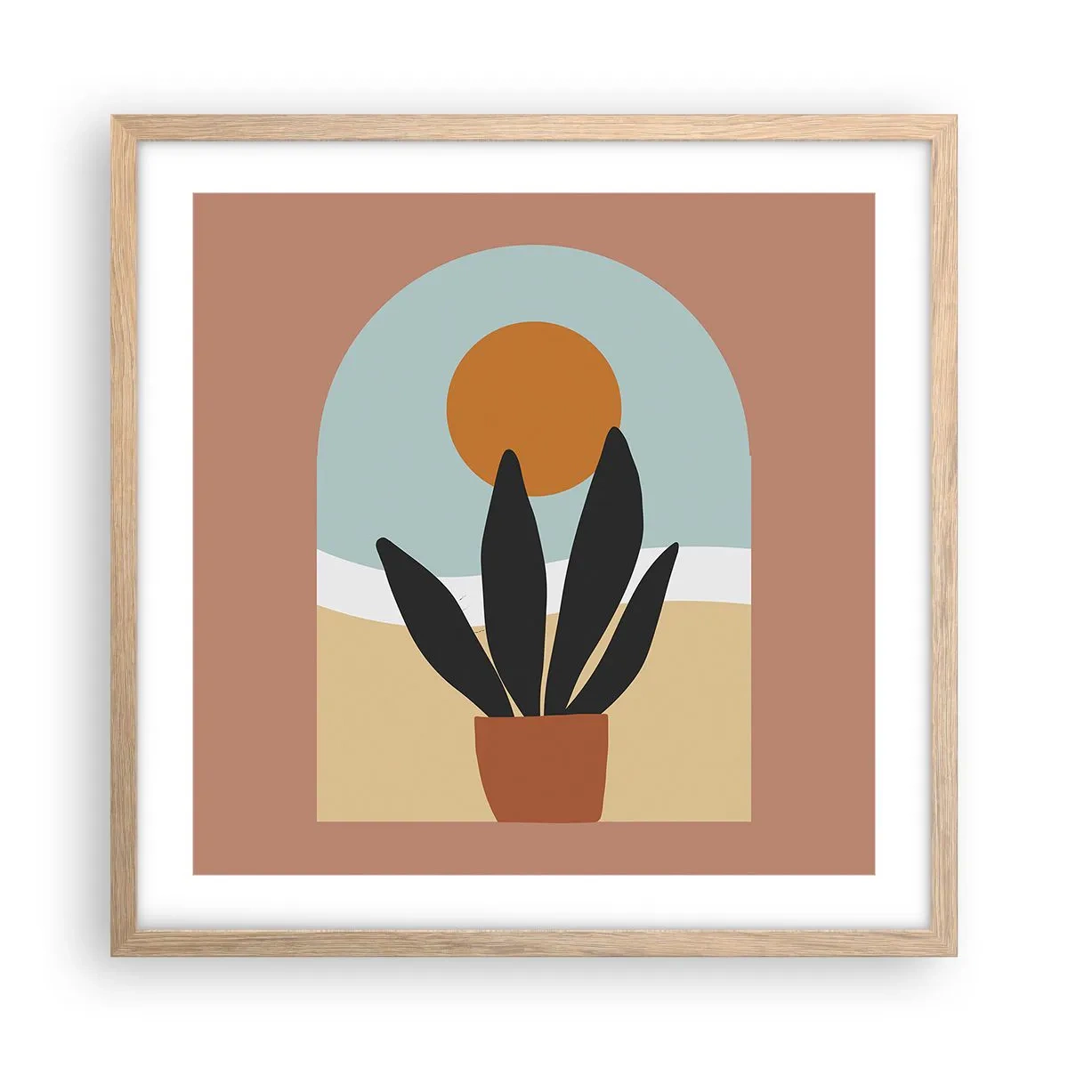 Een poster in een licht eiken lijst - Kleine geneugten - 50x50 cm