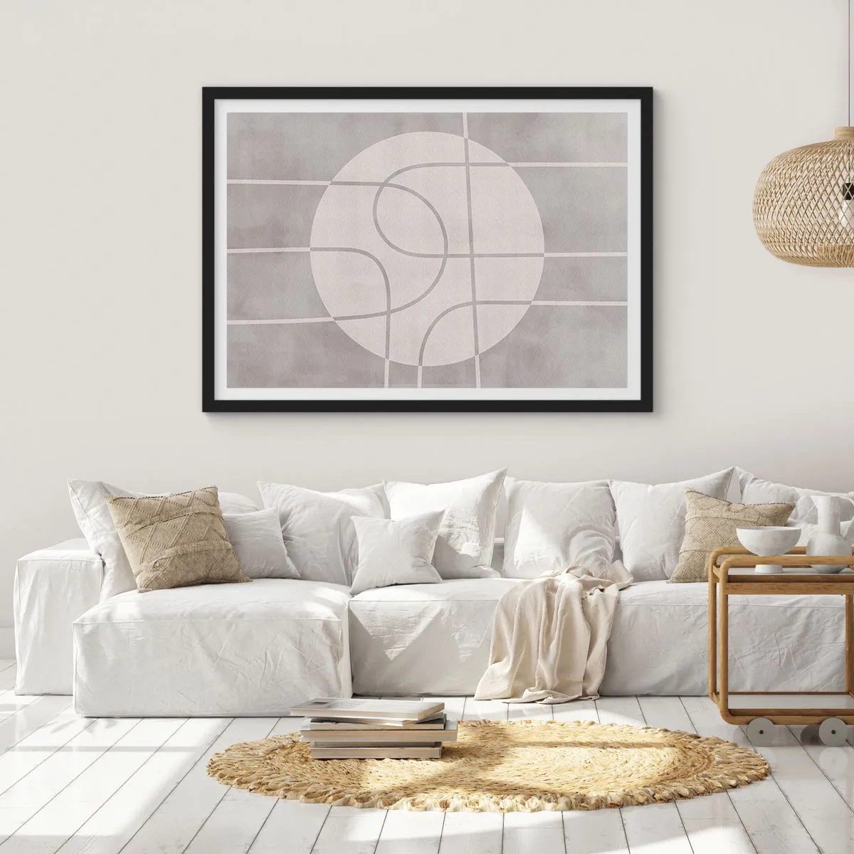 Poster in een zwarte lijst - Rond en rechtdoor - 40x30 cm