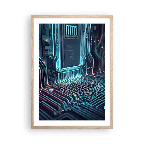 Een poster in een licht eiken lijst - Ik ben aan het denken… - 50x70 cm