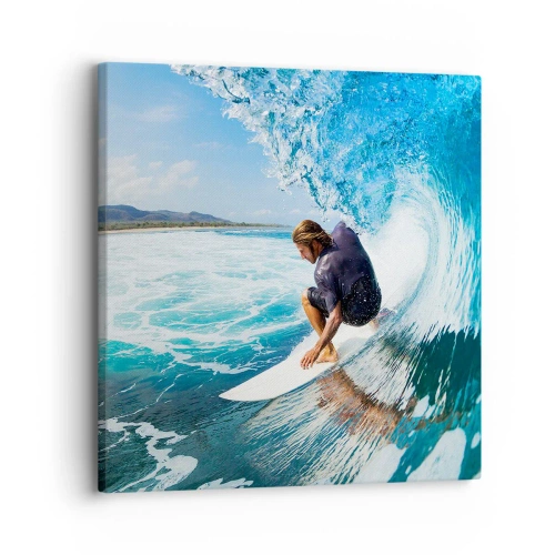 Schilderen op canvas - Dansend met de golven - 30x30 cm