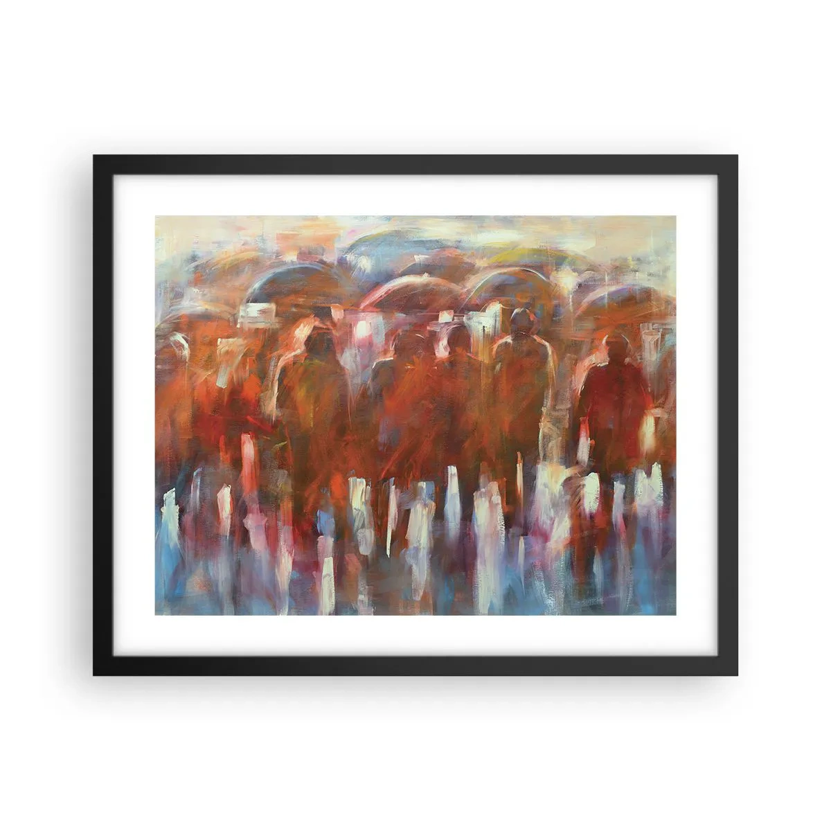 Poster in een zwarte lijst - Zelfs bij regen en mist - 50x40 cm