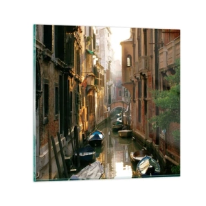 Schilderen op glas - In een Venetiaans steegje - 70x70 cm