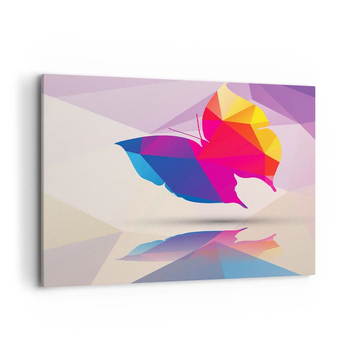 Schilderen op canvas - Vlinder regenboog - 100x70 cm