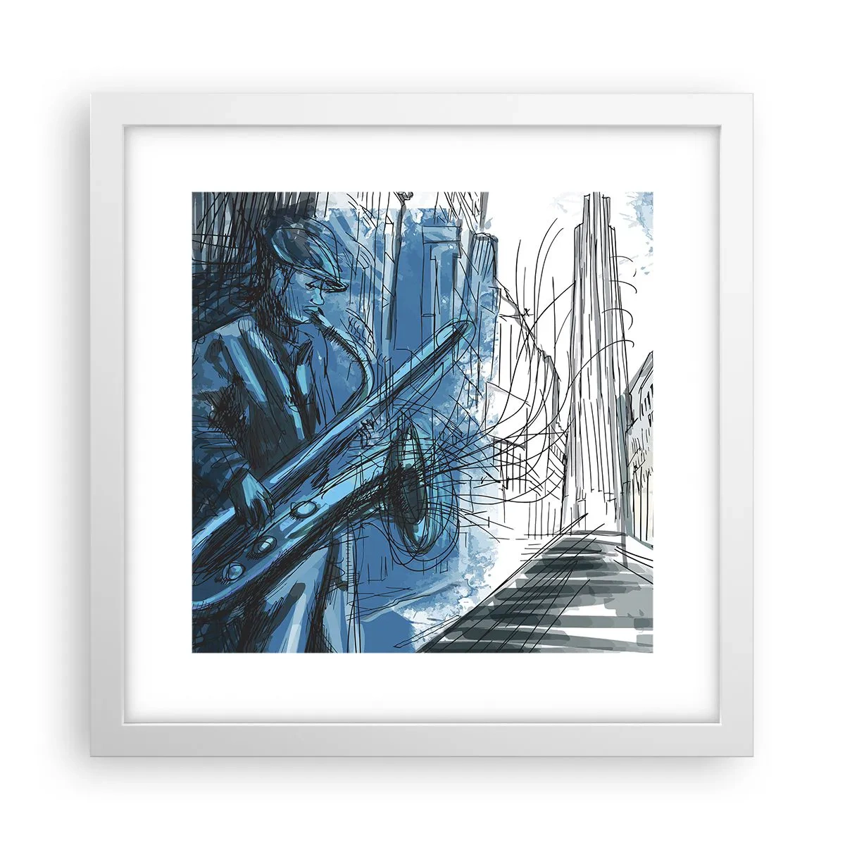 Poster in een witte lijst - Stedelijke Rapsodie - 30x30 cm