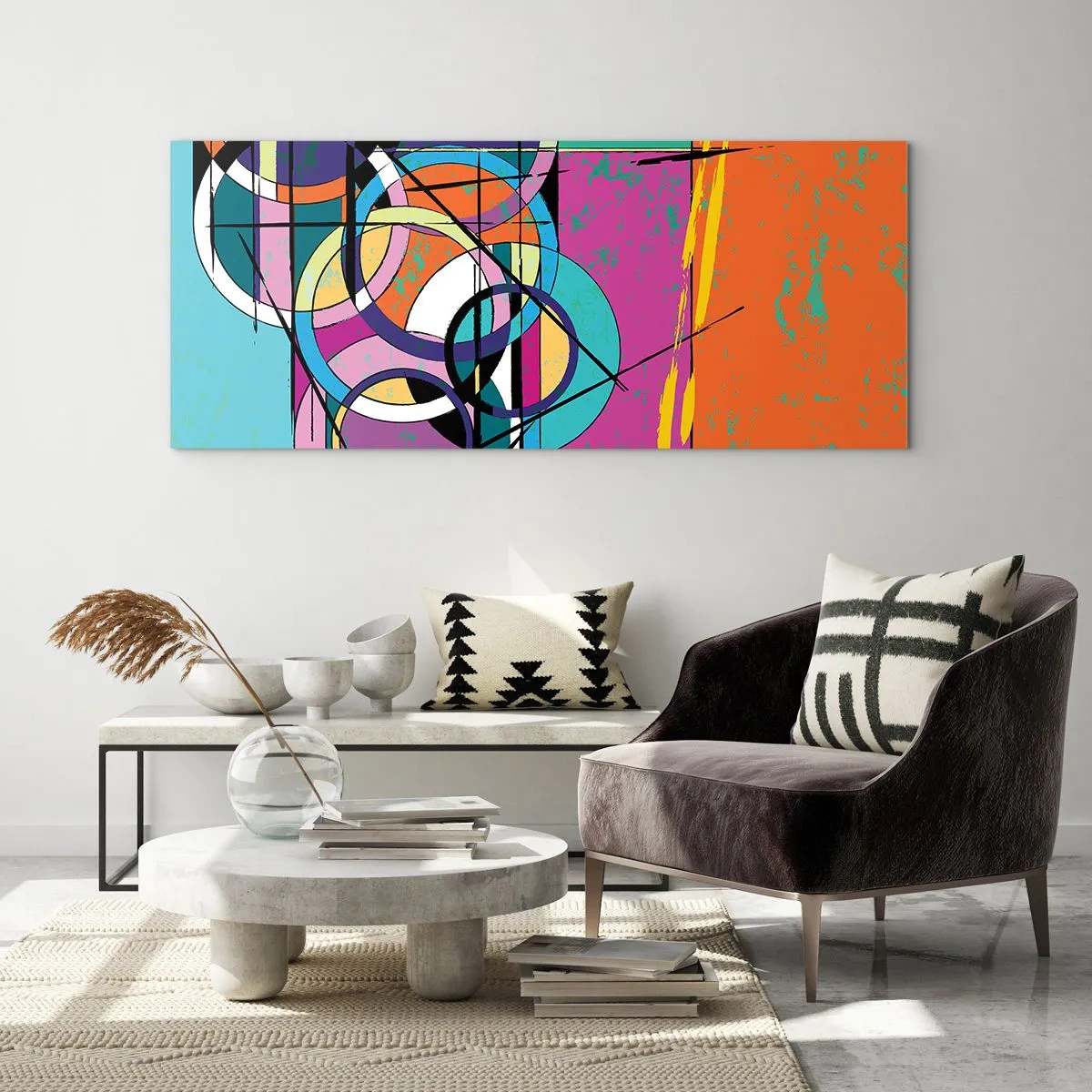 Schilderen op glas - Wiel voor wiel - 90x30 cm