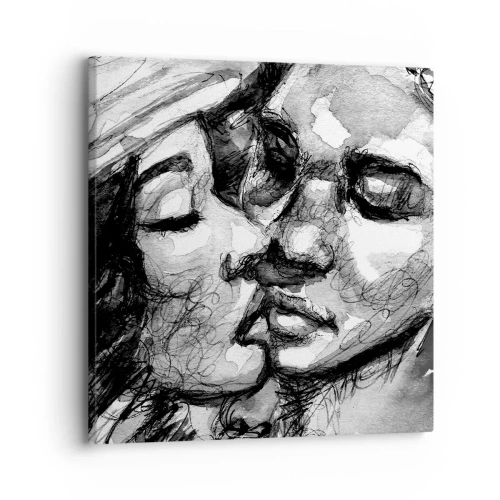 Schilderen op canvas - Een teder moment - 30x30 cm