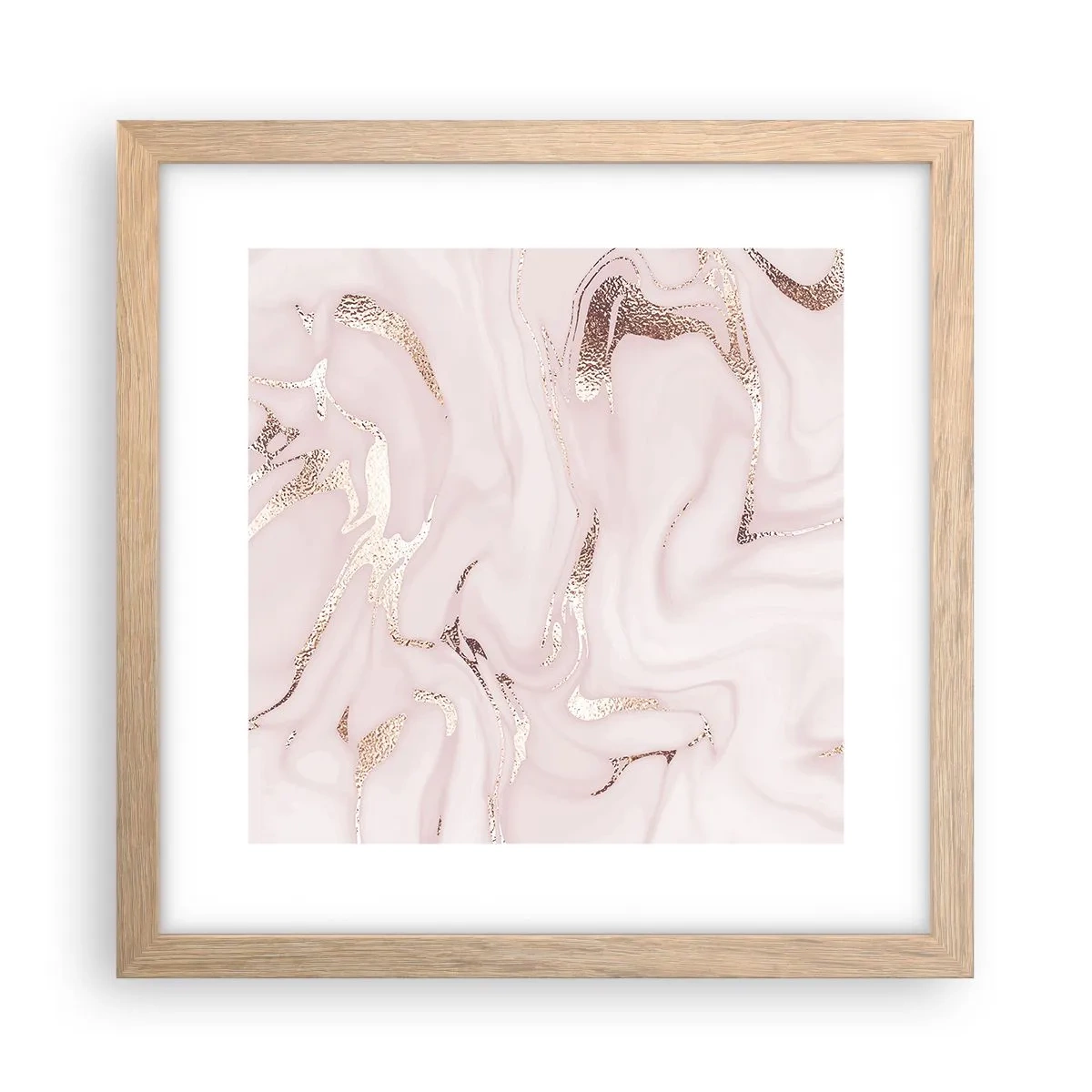 Een poster in een licht eiken lijst - In een roze sjaal - 30x30 cm