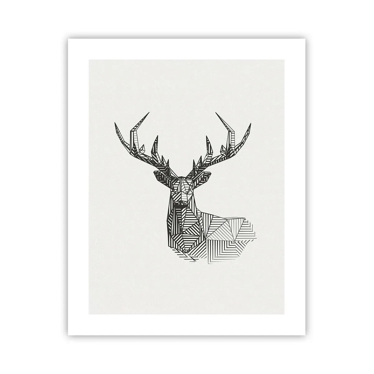 Poster - Een hert in kubistische stijl - 40x50 cm