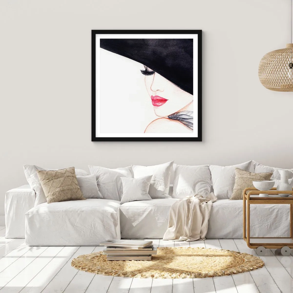 Poster in een zwarte lijst - Elegantie en sensualiteit - 50x50 cm