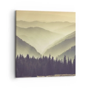 Schilderen op canvas - Achter de zeven bergen... - 70x70 cm