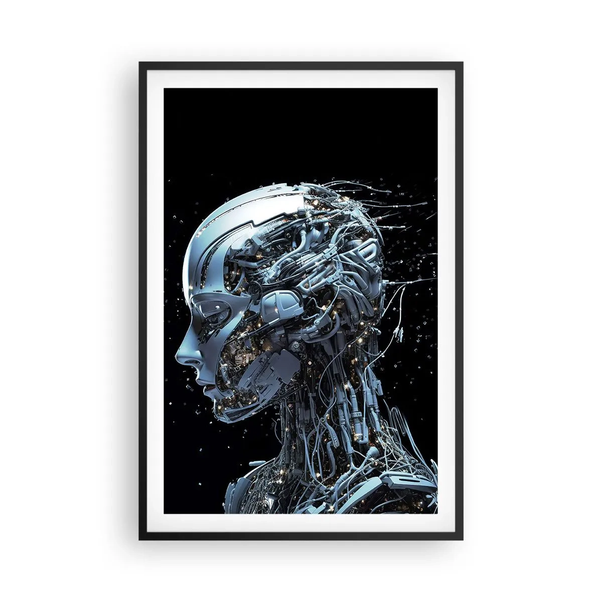 Poster in een zwarte lijst - Technologie is een vrouw - 61x91 cm
