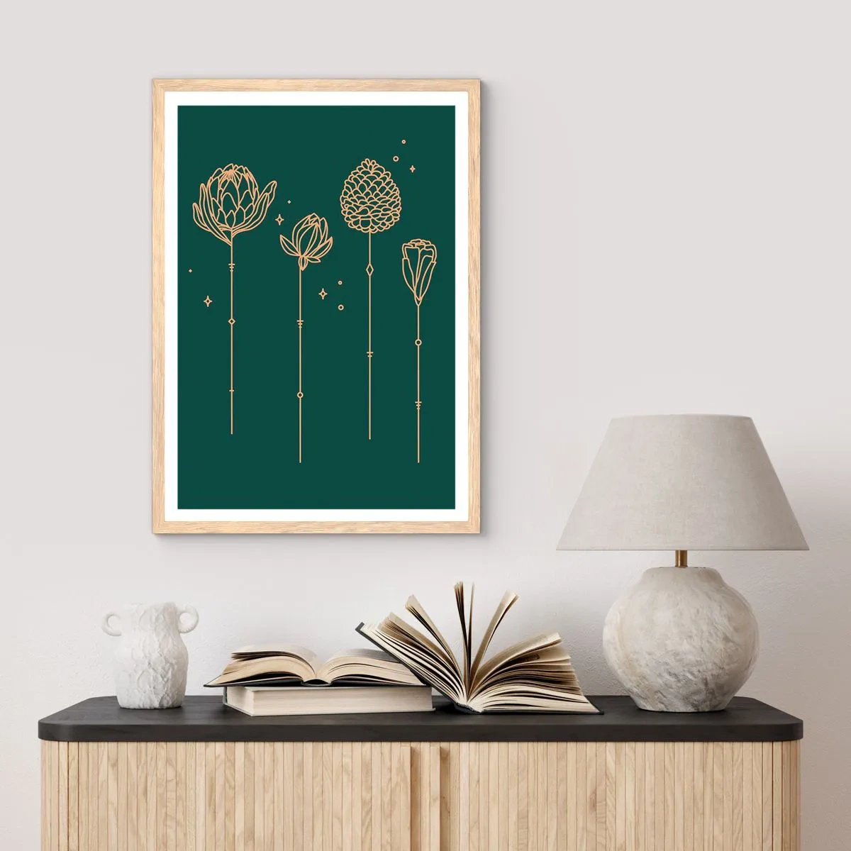 Een poster in een licht eiken lijst - Kruidenfamiie / Familie Ziółkowsi ?? - 50x70 cm