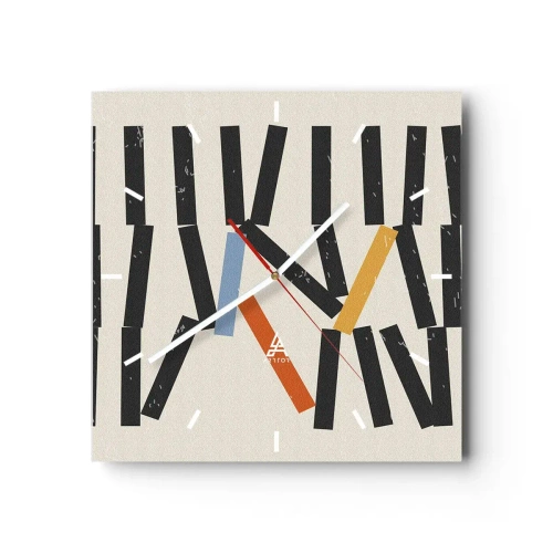 Wandklok - Klok - Domino – compositie - 30x30 cm