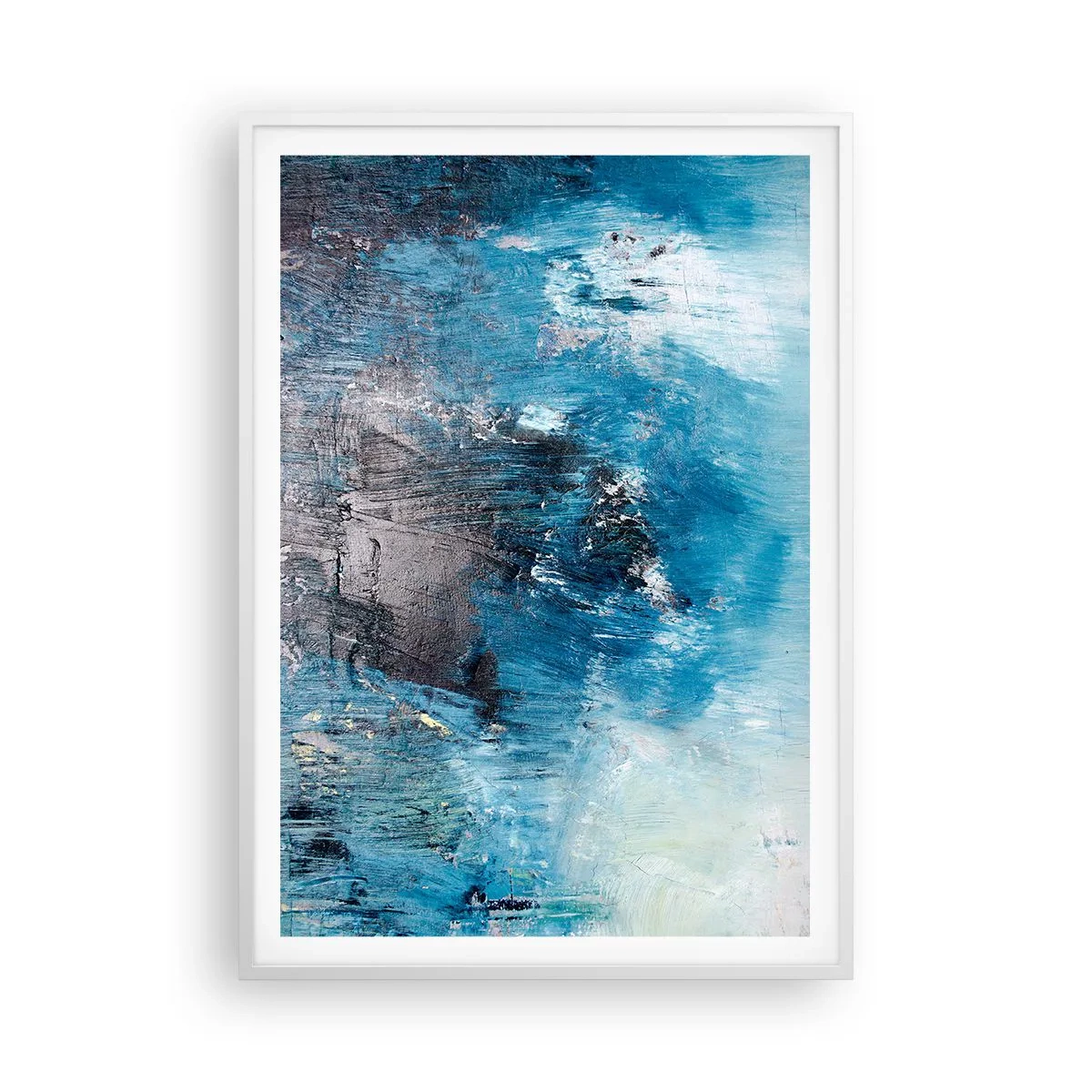 Poster in een witte lijst - Rhapsody in Blauw - 70x100 cm