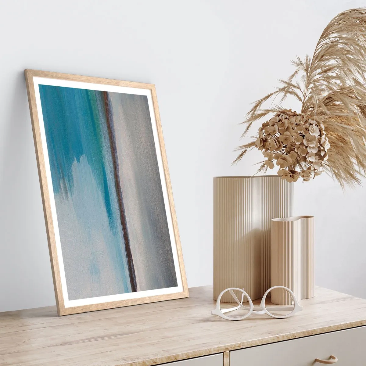 Een poster in een licht eiken lijst - Horizontaal landschap - 50x70 cm