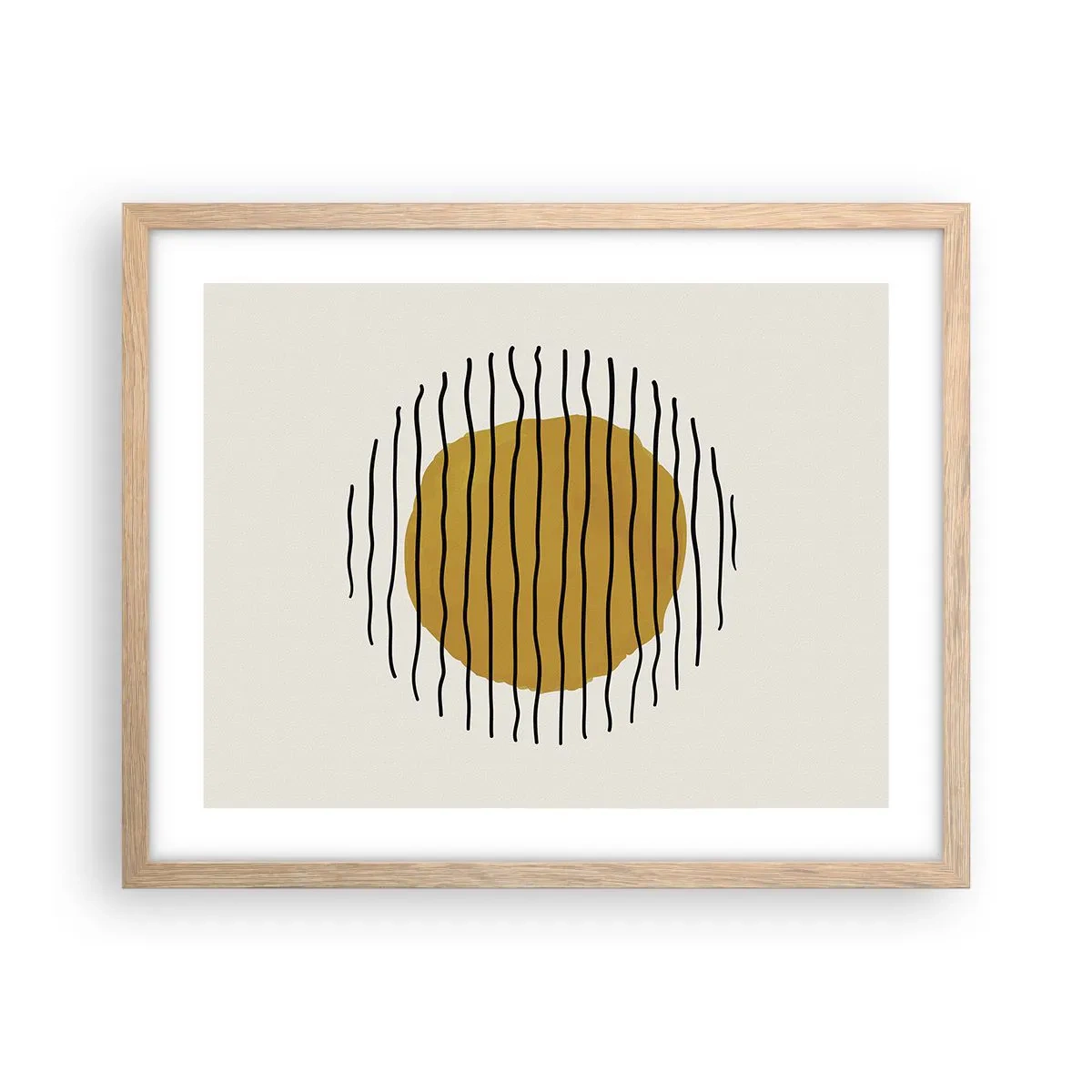 Een poster in een licht eiken lijst - Abstractie trillend van warmte - 50x40 cm