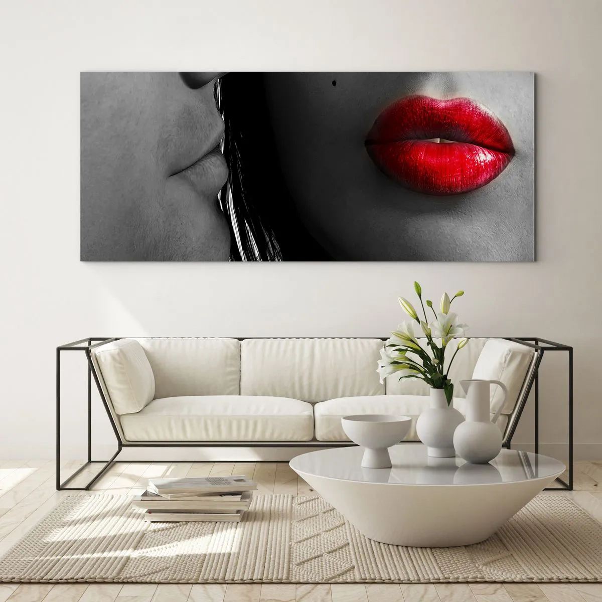 Schilderen op glas - Oog in oog - 140x50 cm