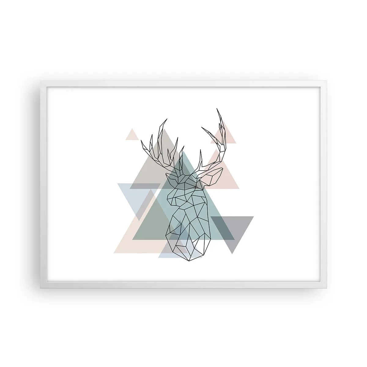 Poster in een witte lijst - In een geometrisch bos - 70x50 cm