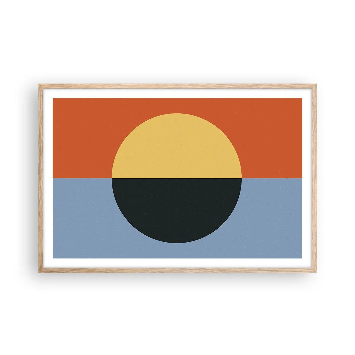 Een poster in een licht eiken lijst - Een compositie van warmte en koelte - 91x61 cm