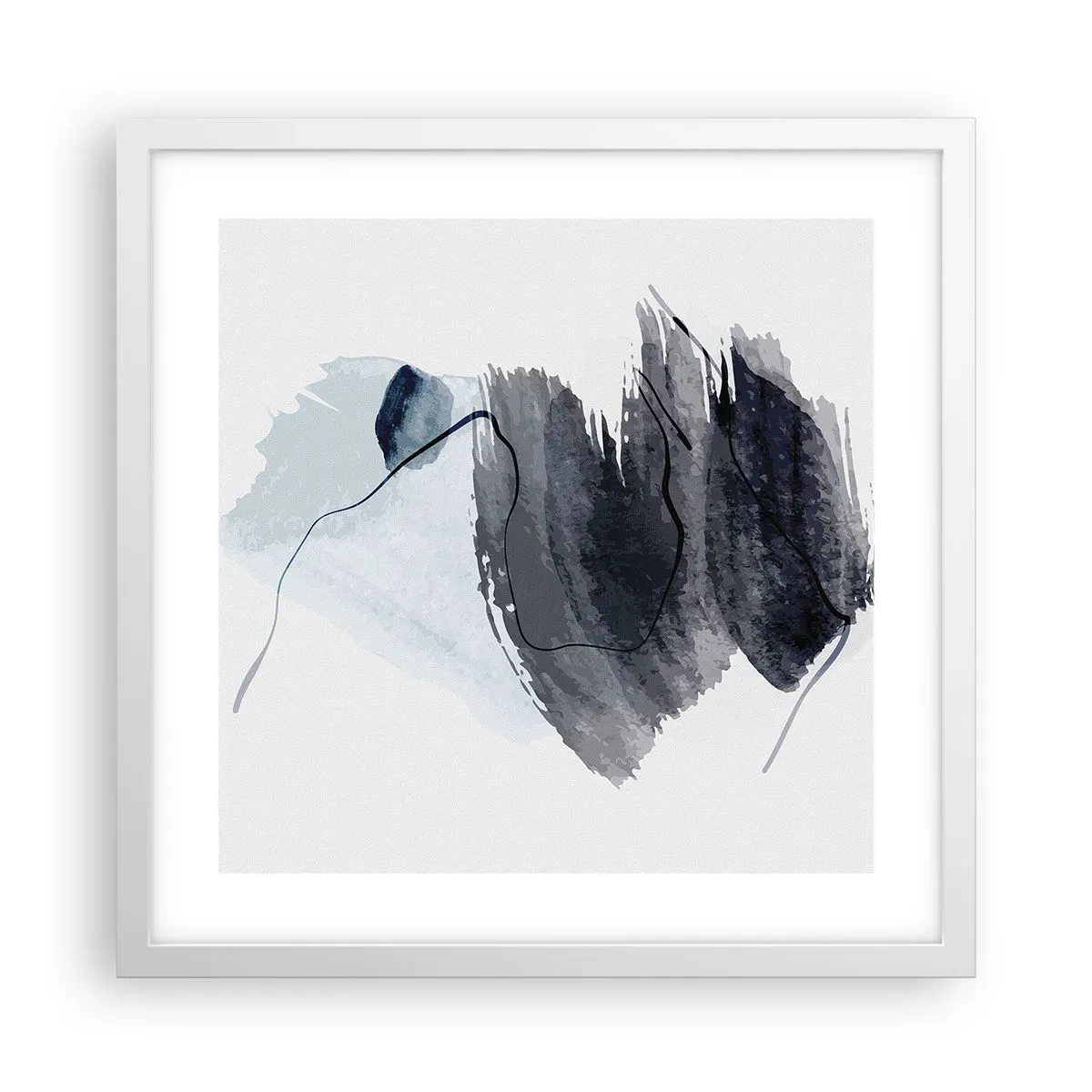 Poster in een witte lijst - Intensiteit en beweging - 40x40 cm