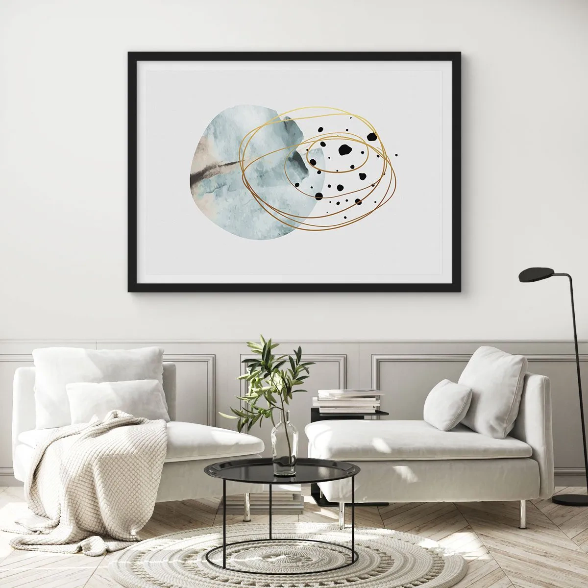 Poster in een zwarte lijst - Omarmd door de ruimte - 40x30 cm