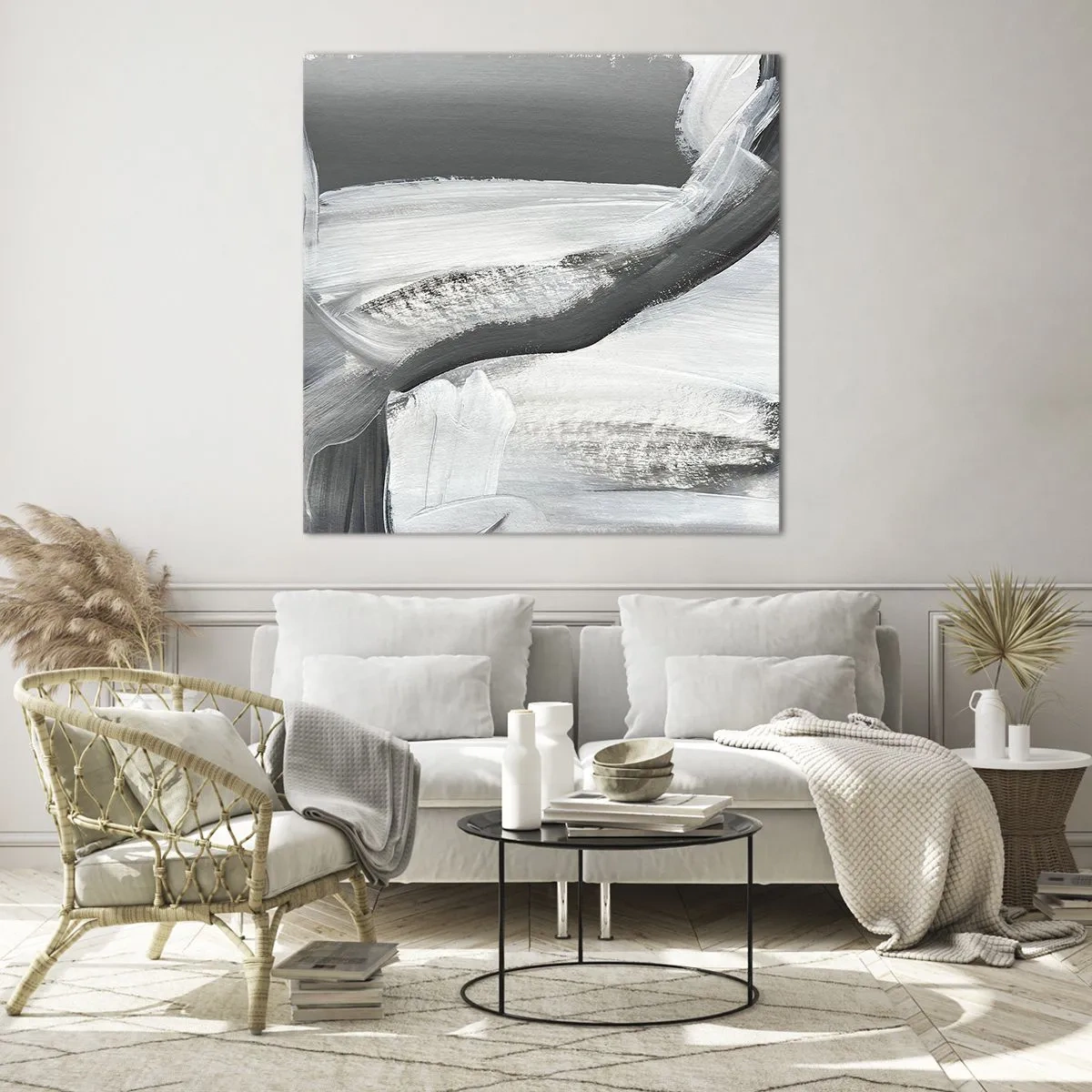 Schilderen op glas - Een beslissende beweging - 70x70 cm