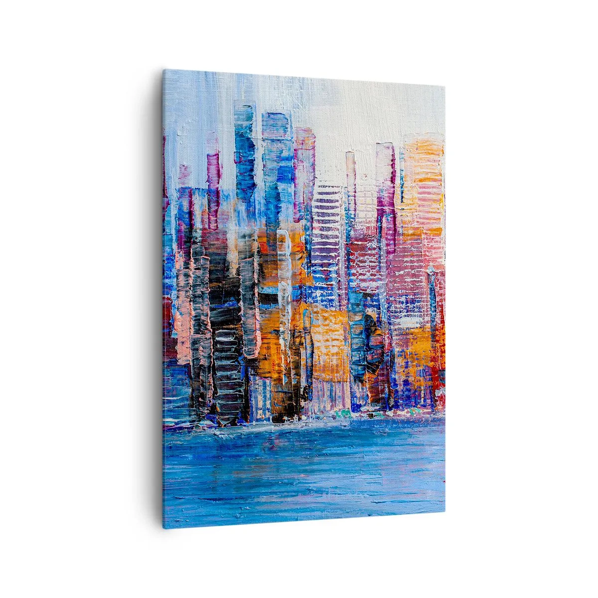 Schilderen op canvas - Een vrolijke metropool - 70x100 cm
