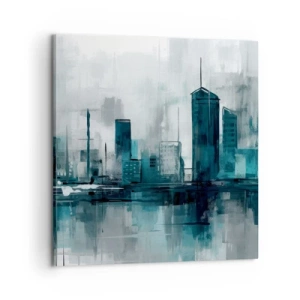 Schilderen op canvas - Een stad in de kleur van regen - 60x60 cm