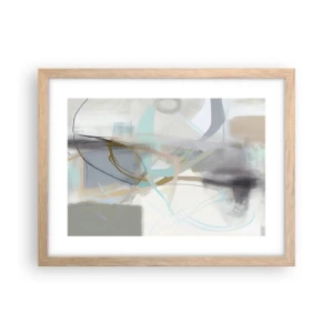 Een poster in een licht eiken lijst - Mistige abstractie - 40x30 cm