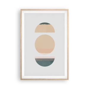 Een poster in een licht eiken lijst - Een Wiel achter een andere - 61x91 cm