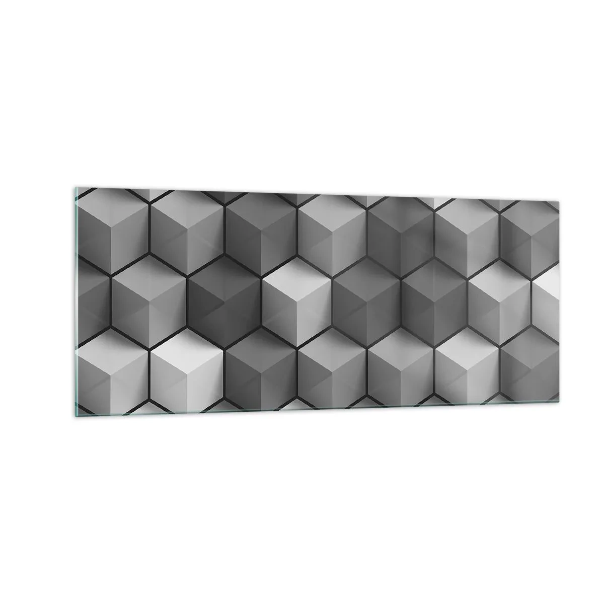 Schilderen op glas - Kubistische puzzel - 100x40 cm