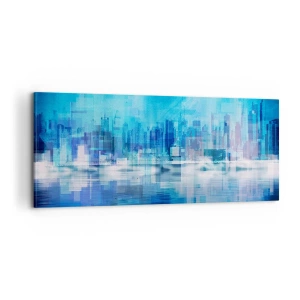 Schilderen op canvas - Verdronken in het blauw - 100x40 cm