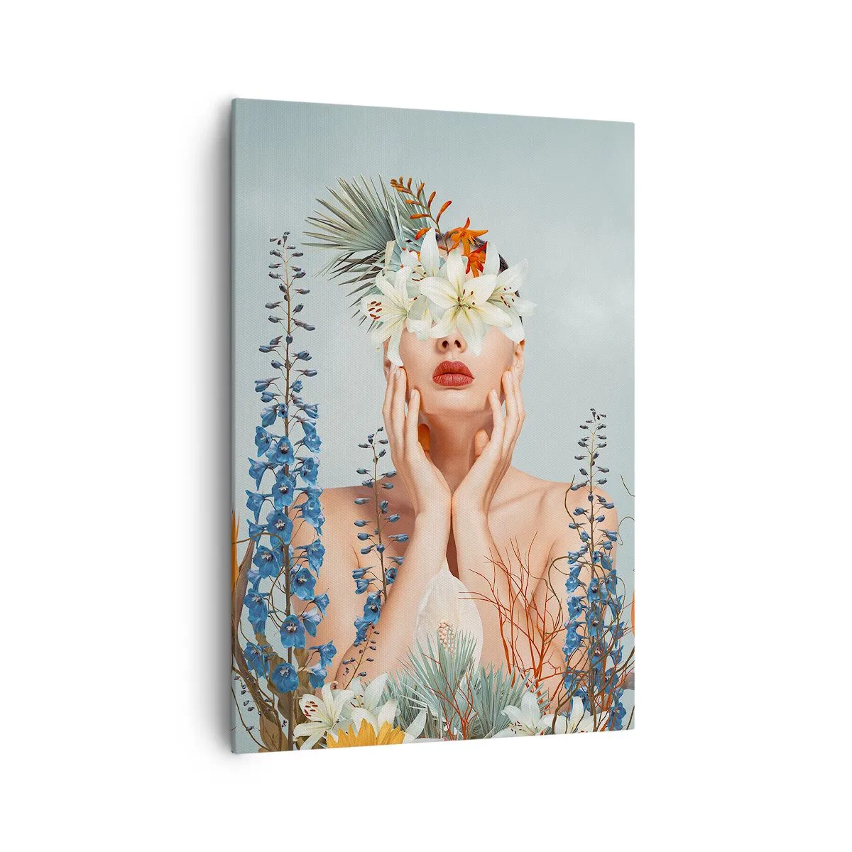 Schilderen op canvas - Vrouw - bloem - 70x100 cm