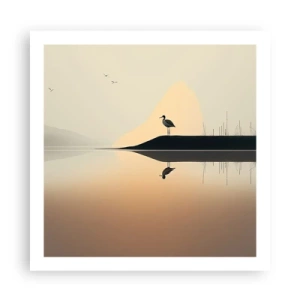 Poster - Heer op het meer - 60x60 cm