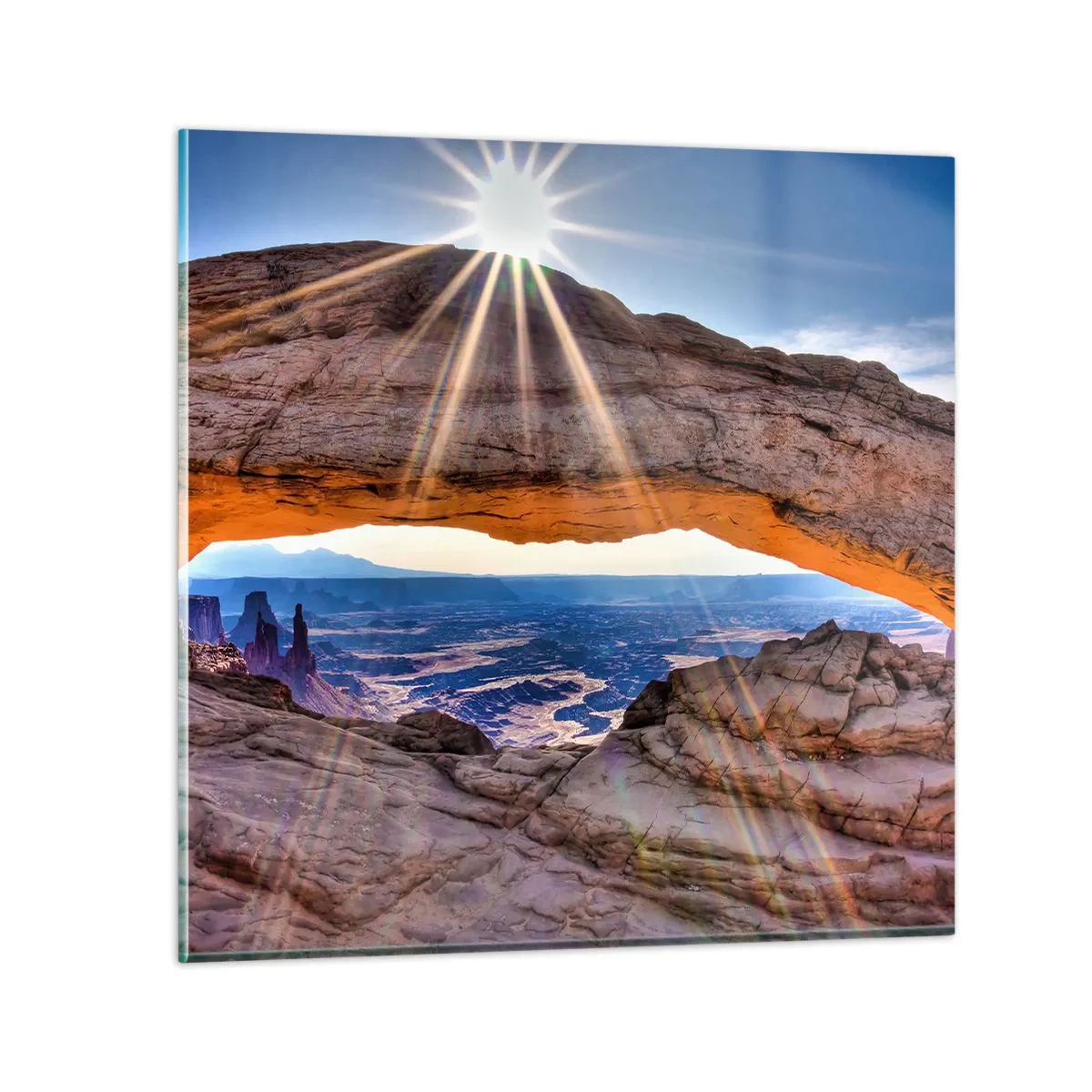 Schilderen op glas - Door de rotspoort - 50x50 cm