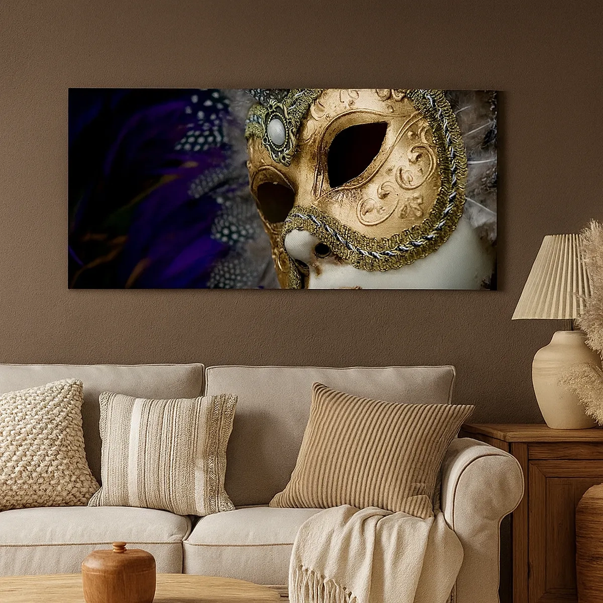 Schilderen op canvas - Venetiaans portret in goud - 30x30 cm