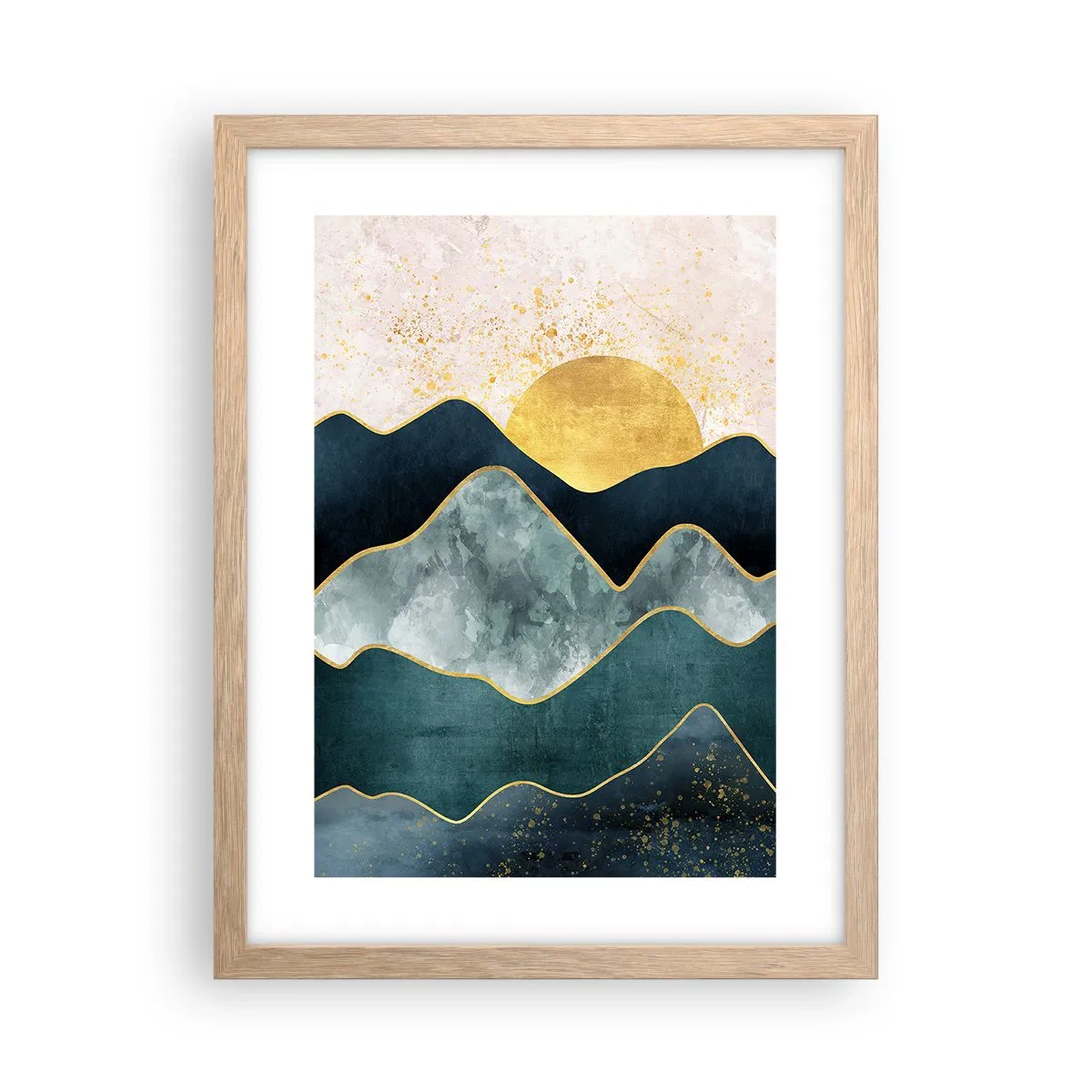 Een poster in een licht eiken lijst - Achter de zeven bergen - 30x40 cm
