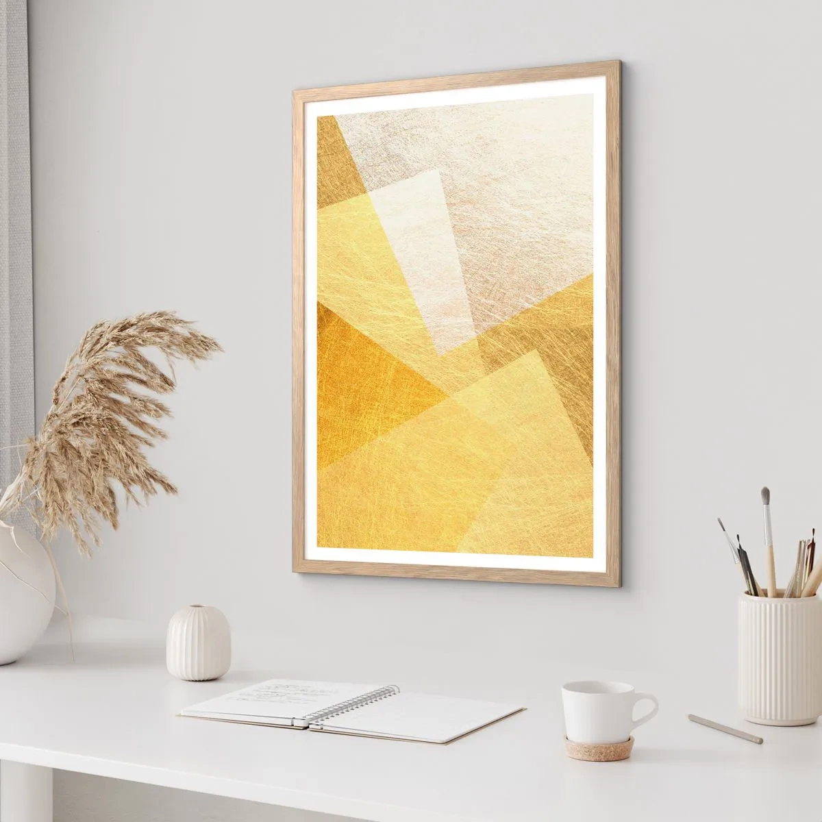 Een poster in een licht eiken lijst - Geometrie weer - 61x91 cm