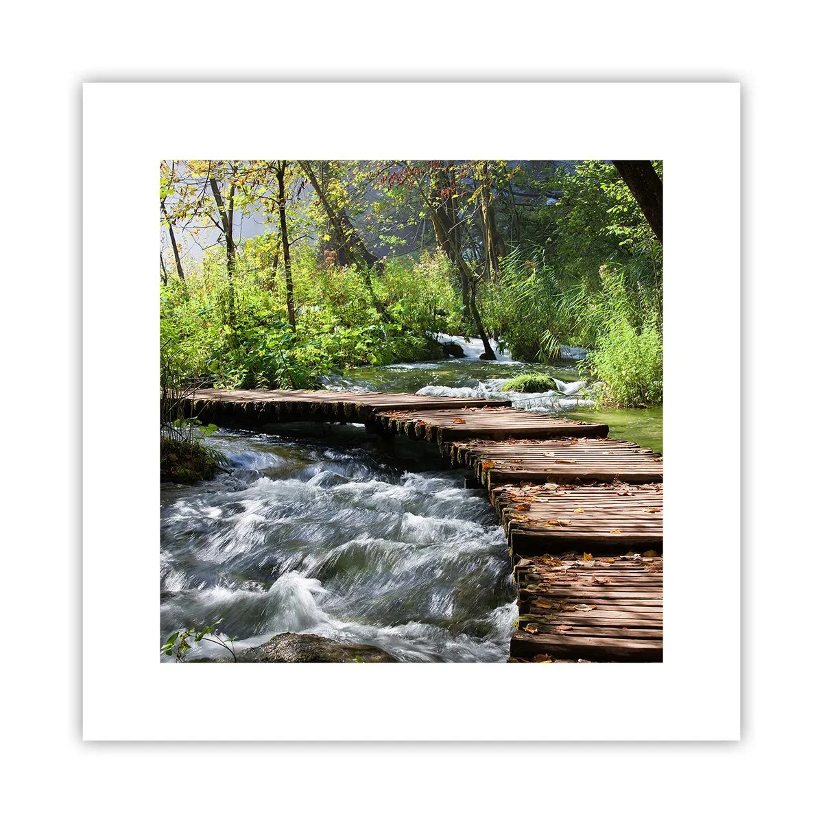 Poster - Boven de schuimige waterval - 30x30 cm