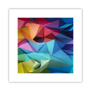 Poster - Regenboog origami - 30x30 cm